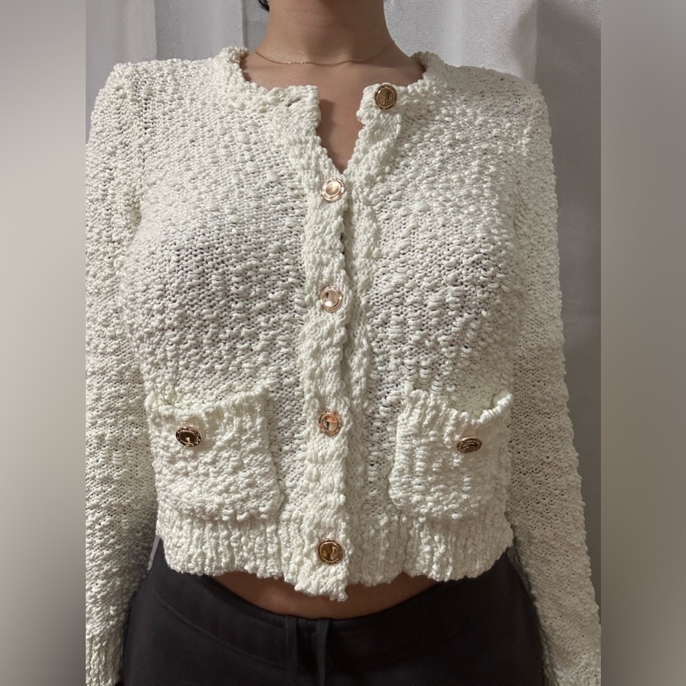 TAHARI - Knit Button Front Cardigan
